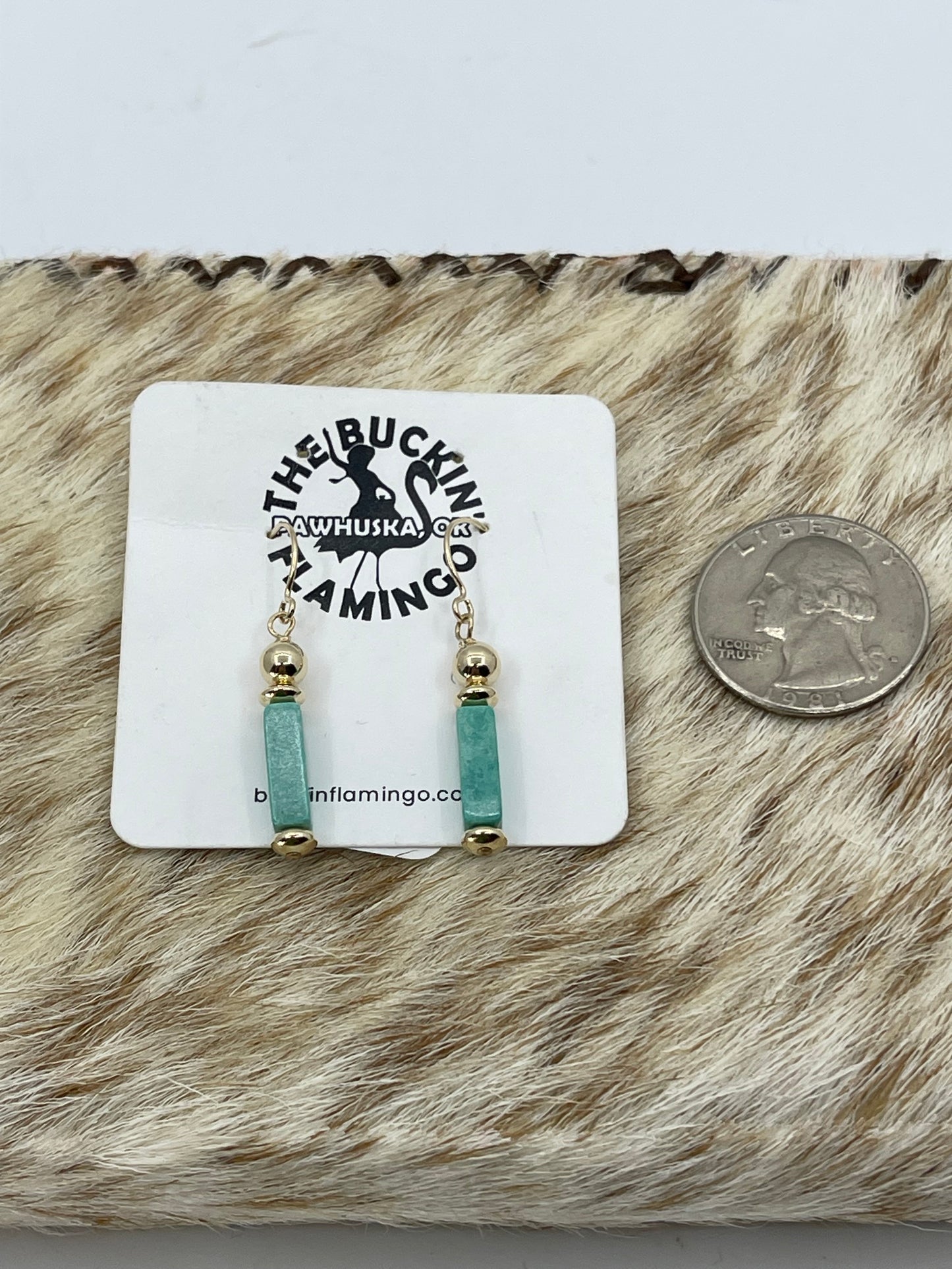 14k Gold Filled with Turquoise Dangle Earrings