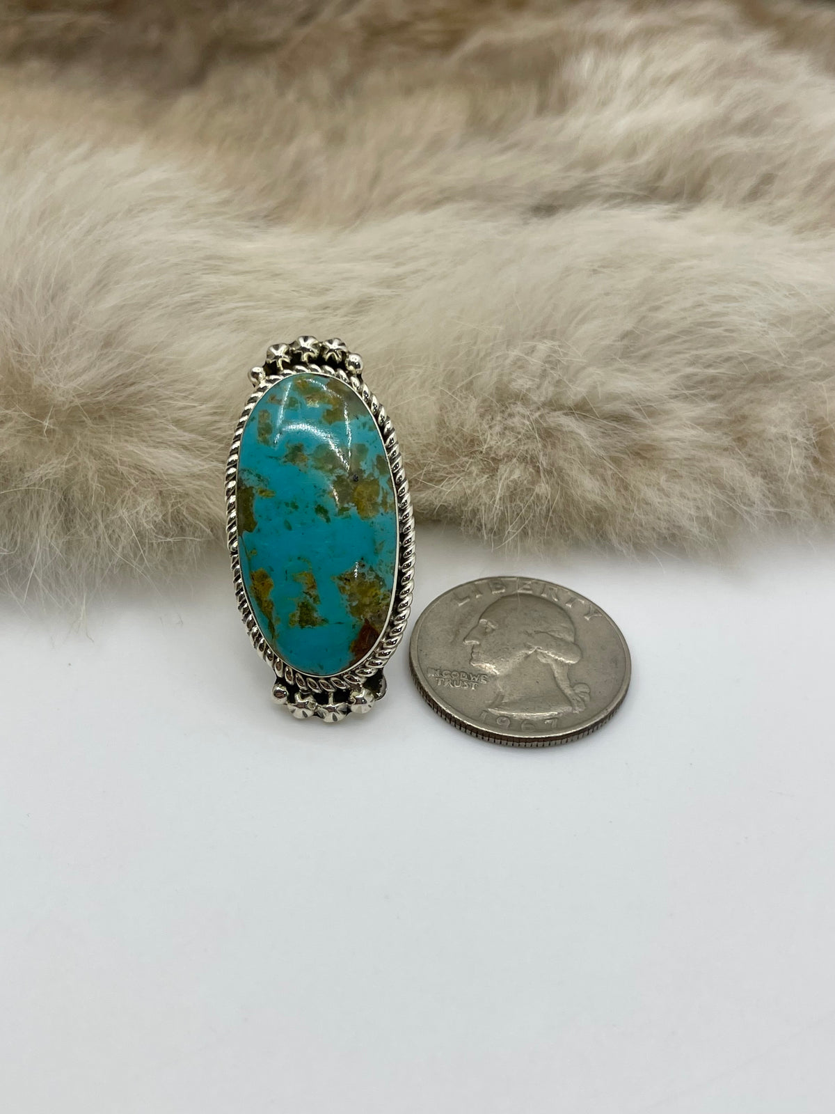 5.0 Kingman Turquoise Ring by Michael Yazzie, Navajo