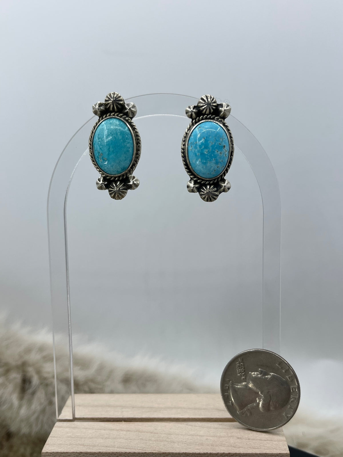 Kingman Turquoise Post Earrings