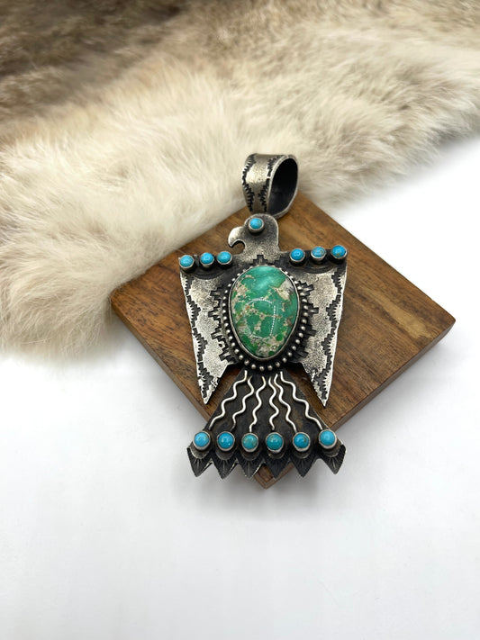 Royston Tufa Cast Thunderbird Pendant w/ 16mm Bail by Shawn Cayatineto, Navajo