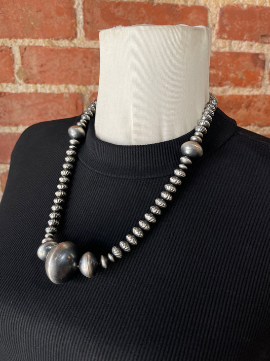 Handmade 10mm-30mm 20" Navajo Pearls Necklace by Clarissa Haley, Navajo