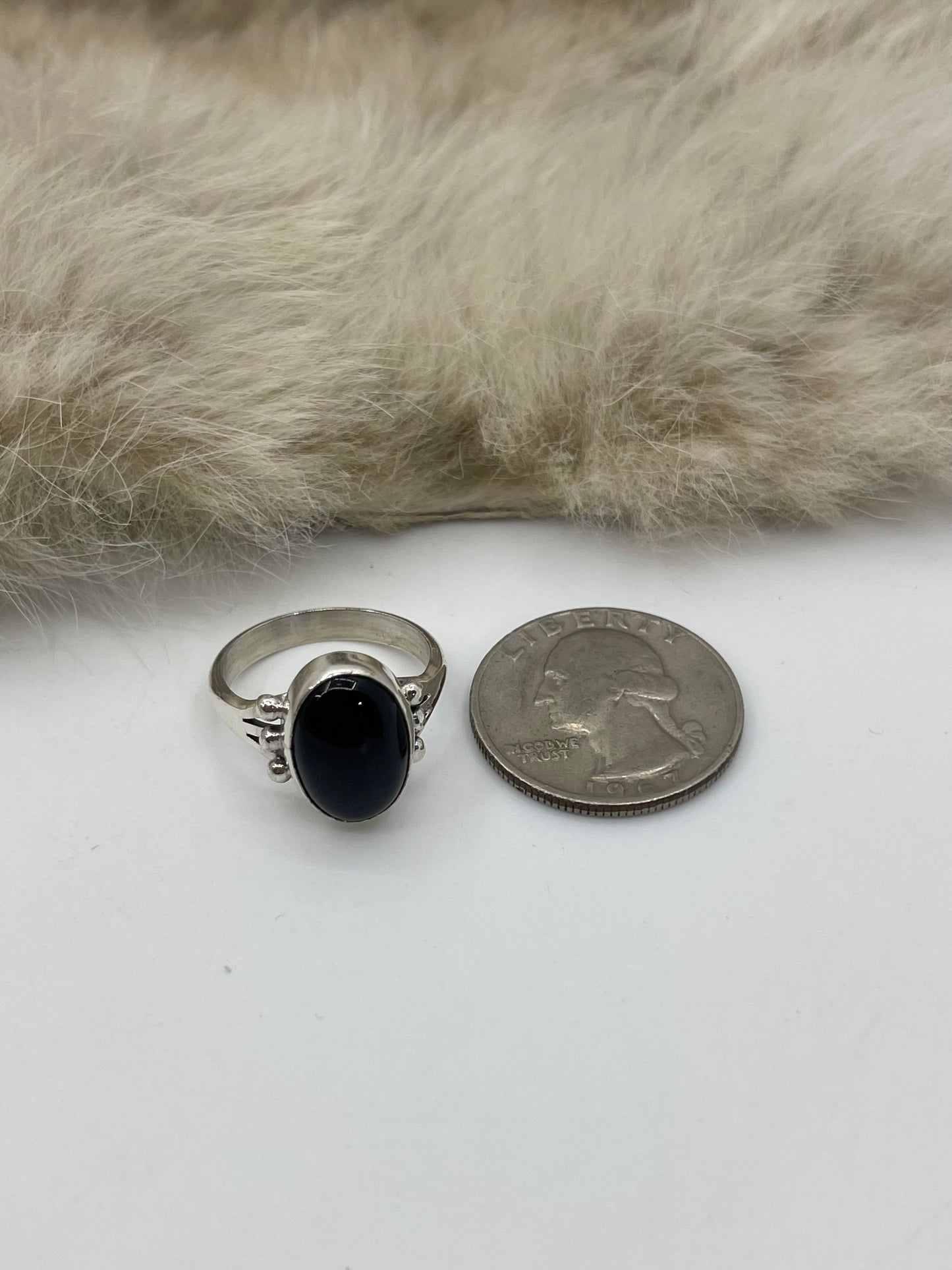 6.0 Black Onyx Ring by Jerryson Henio, Navajo