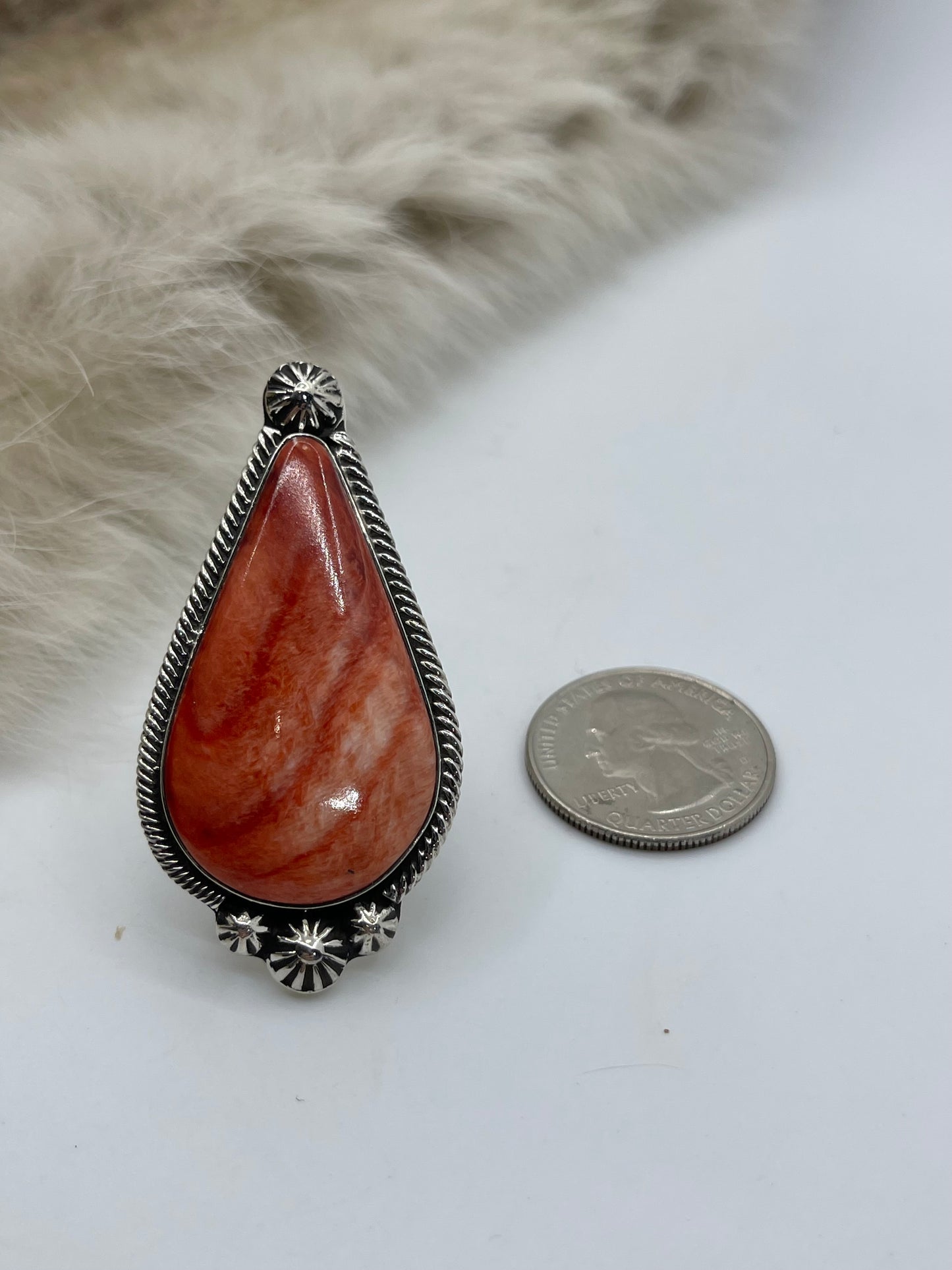 10.5 Spiny Oyster Ring by Marie Jackson, Navajo