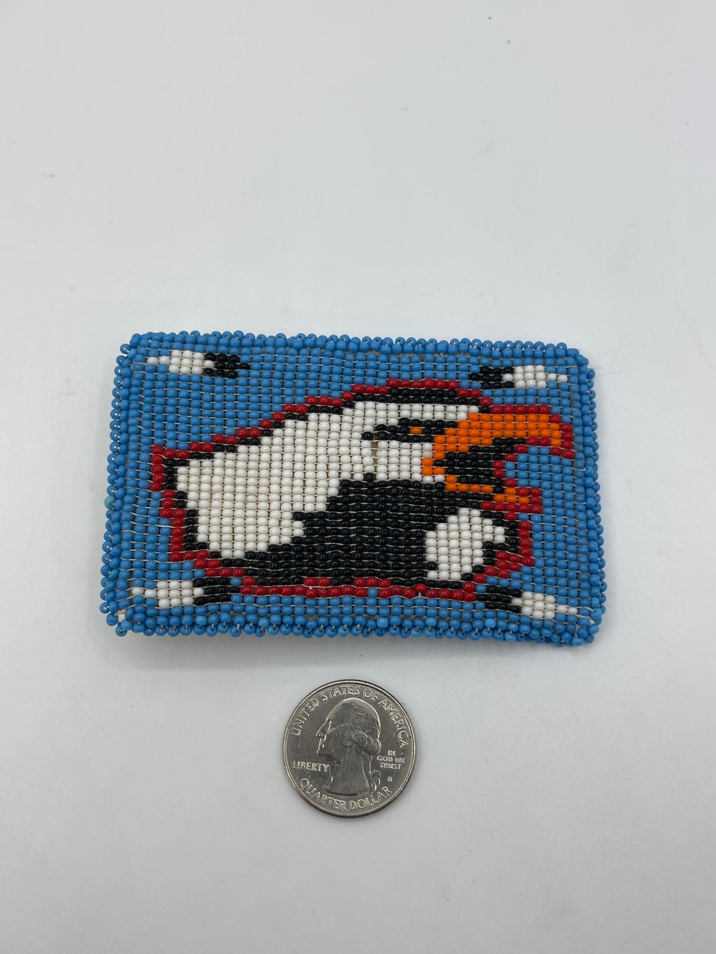 Eagle Navajo Beaded Belt Buckle 3.5" x 2.5"