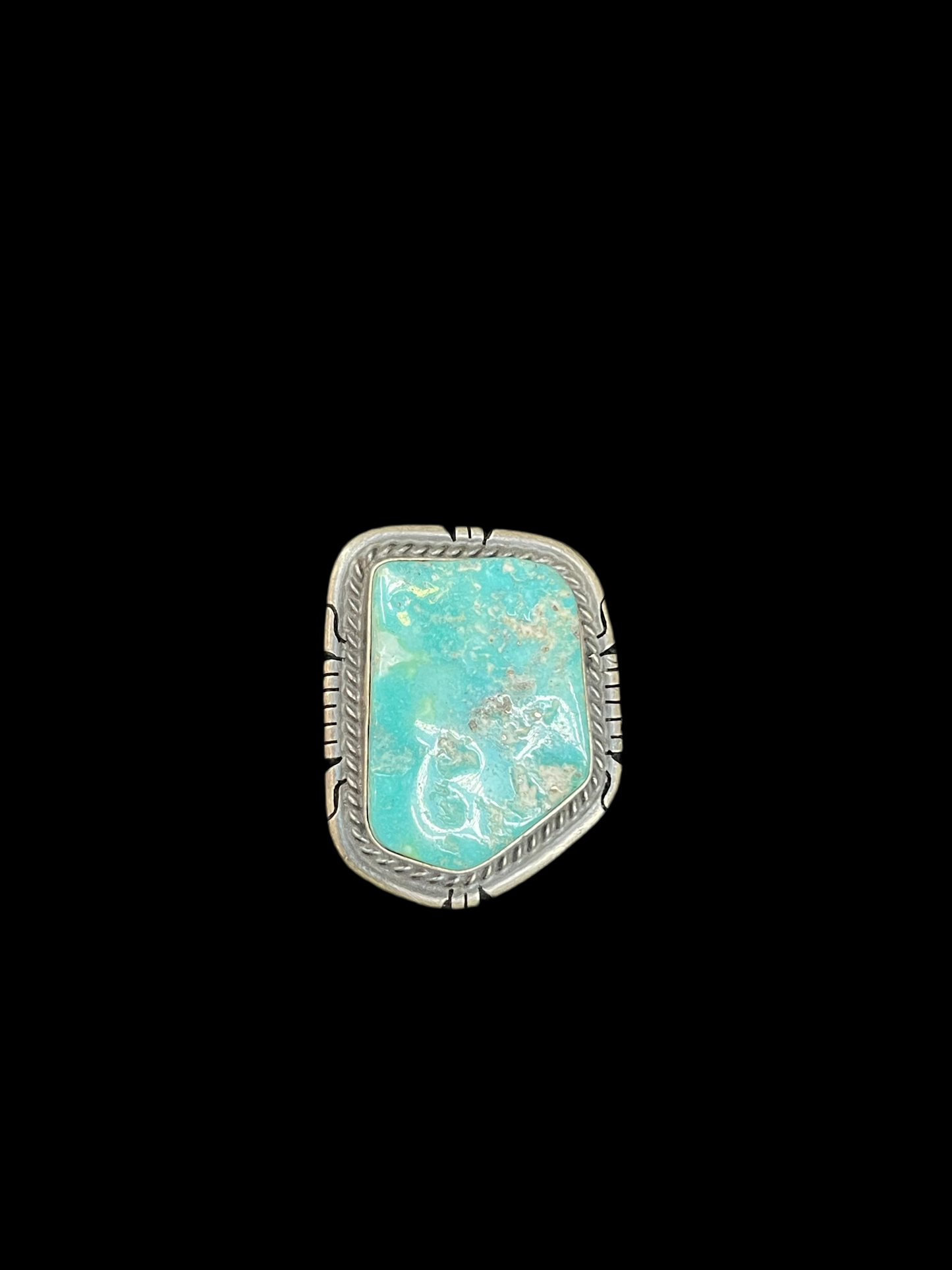 7.0 Sonoran Turquoise Ring by Dave Skeets, Navajo