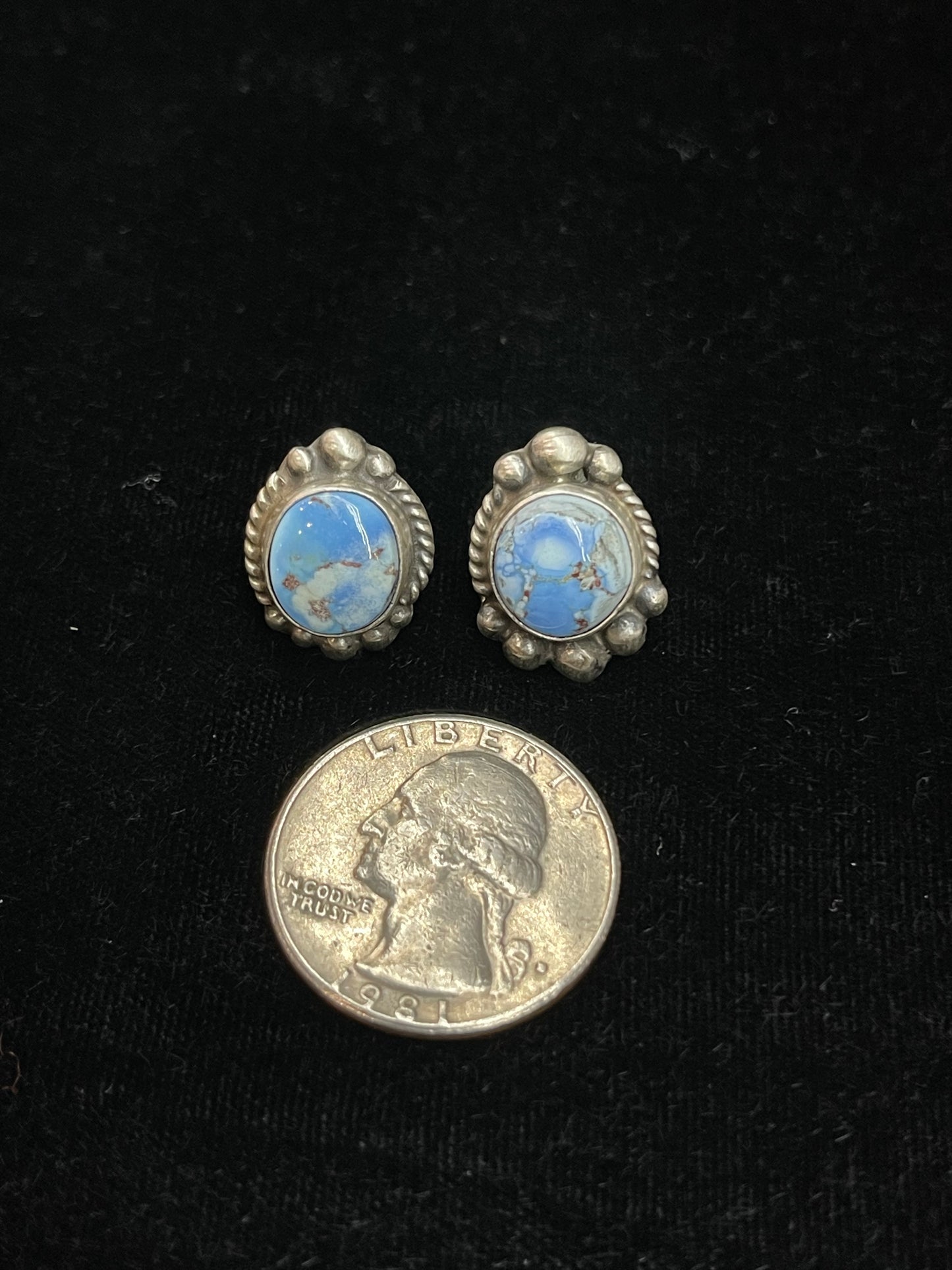 Golden Hills Turquoise Earrings by Donovan Skeet, Navajo