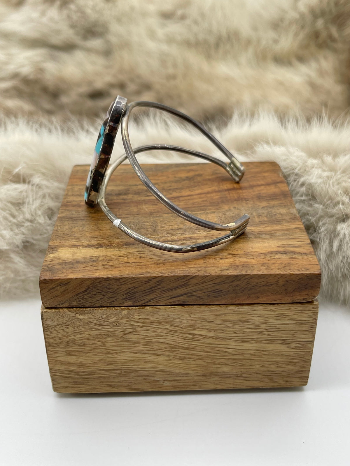 5.25”-6.75” Zuni Maiden Inlay Cuff by Joyce Wasserstein, Zuni