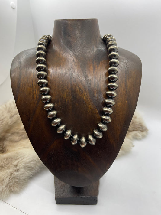 19” 14mm Handmade Navajo Pearls by Crystal Hailey, Navajo