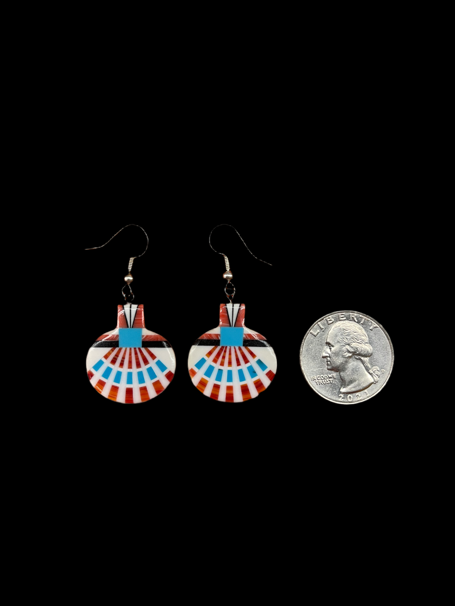 Santo Domingo Shell Inlay Dangle Earrings