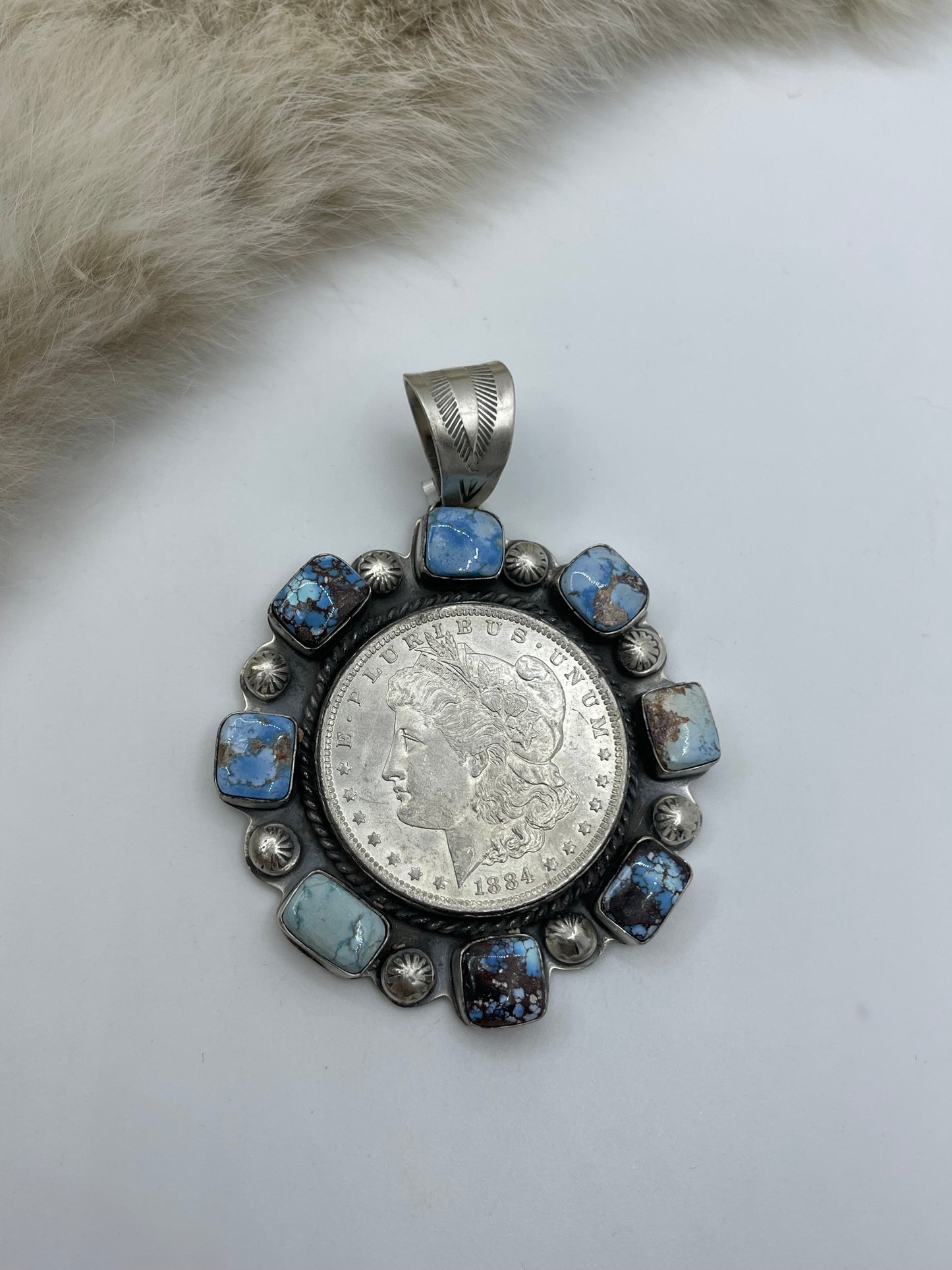 12mm Bale 1884 Morgan Silver Dollar Pendant by Boyd Ashley, Navajo