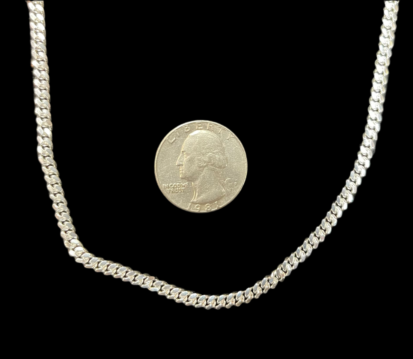 24" Italian Made Sterling Silver Curb Chain