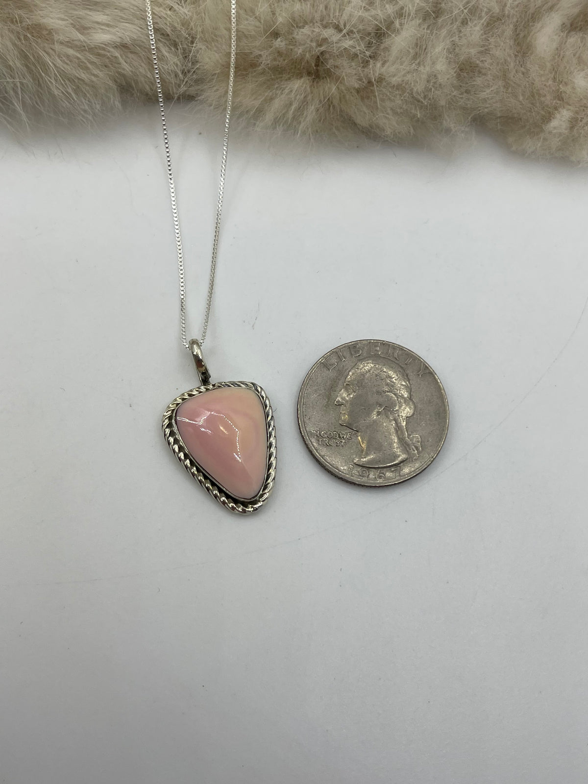 18" Pink Conch Shell by David Lopez, Navajo
