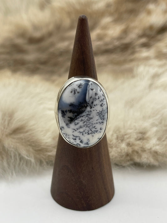 6.5 Dendrite Opal Ring by Lawrence Willie, Navajo