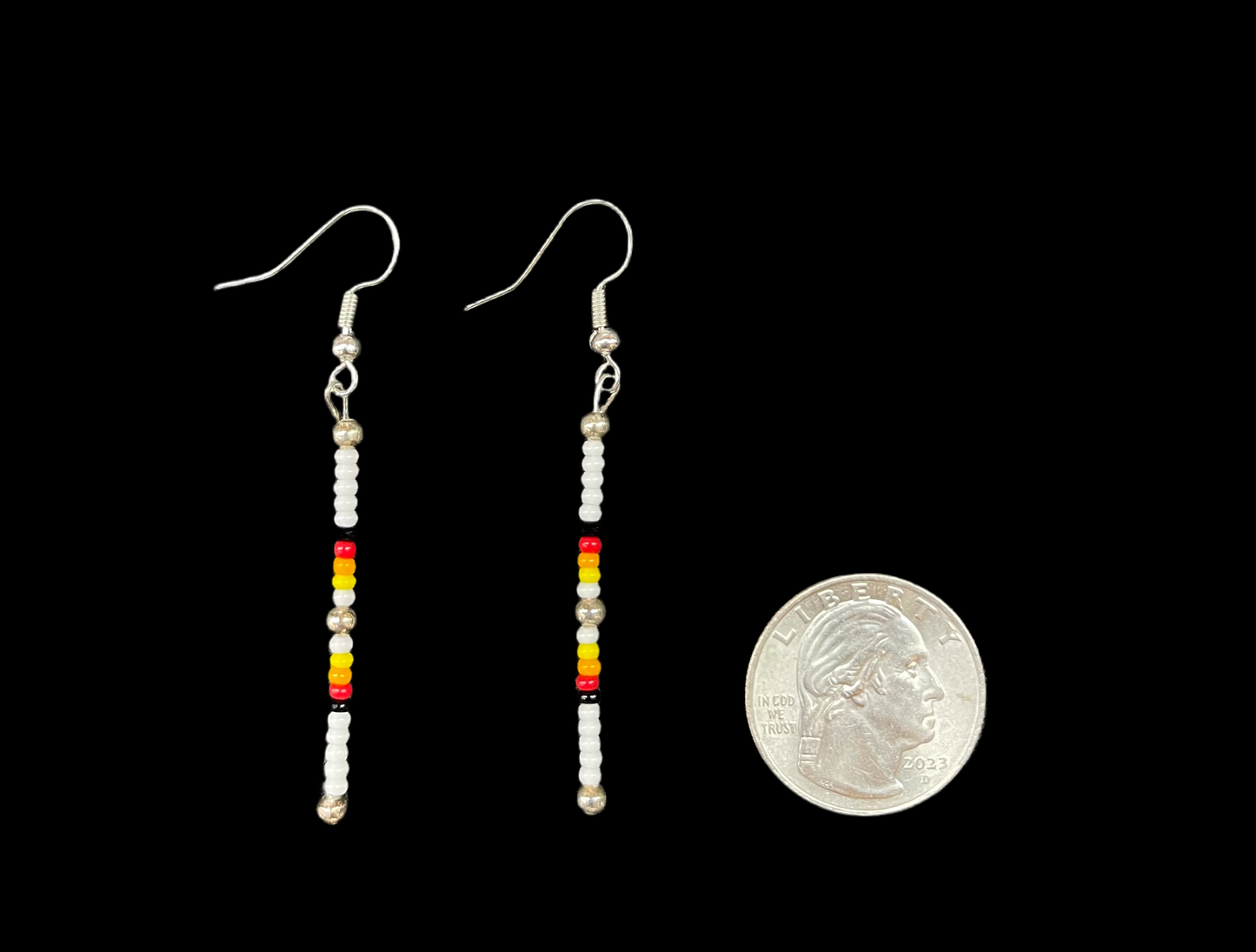 Single Strand Beaded Dangle Earrings