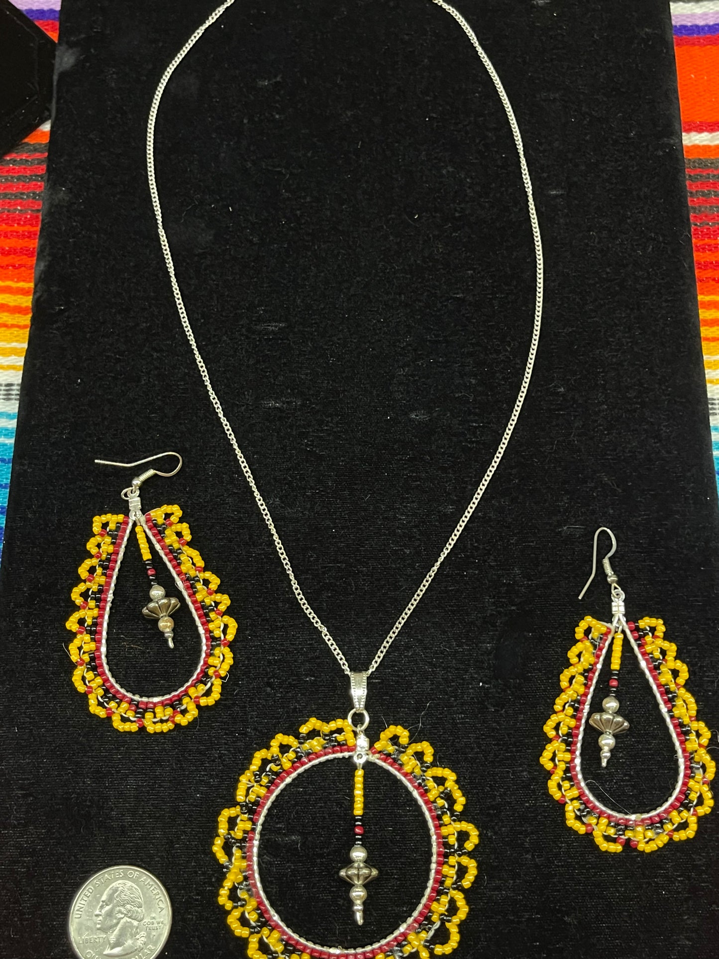 2 Piece Beaded Necklace and Earrings