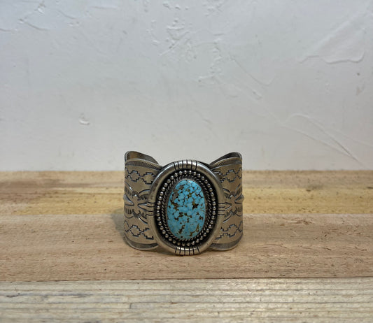 High Grade Kingman Turquoise Cuff by Boyd Ashley