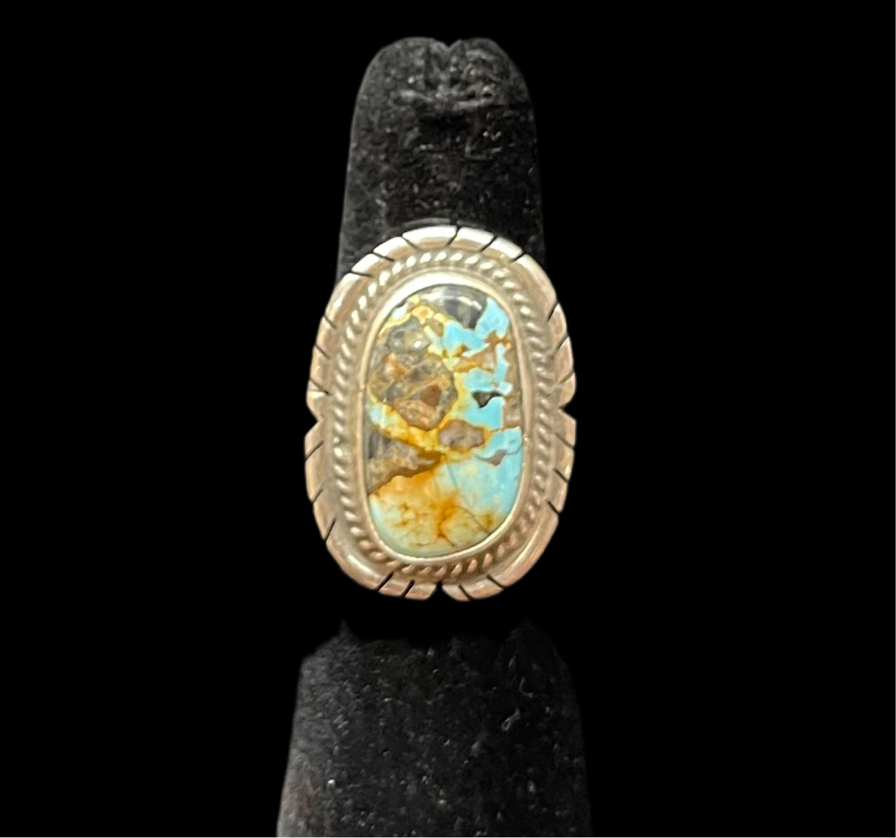 6.0 Kingman Turquoise Ring by Peggy Skeets, Navajo