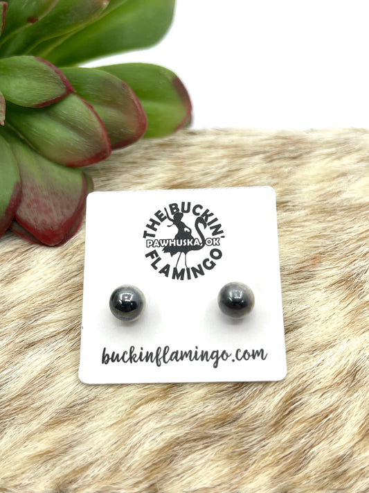 7mm Navajo Pearl Stud Earrings