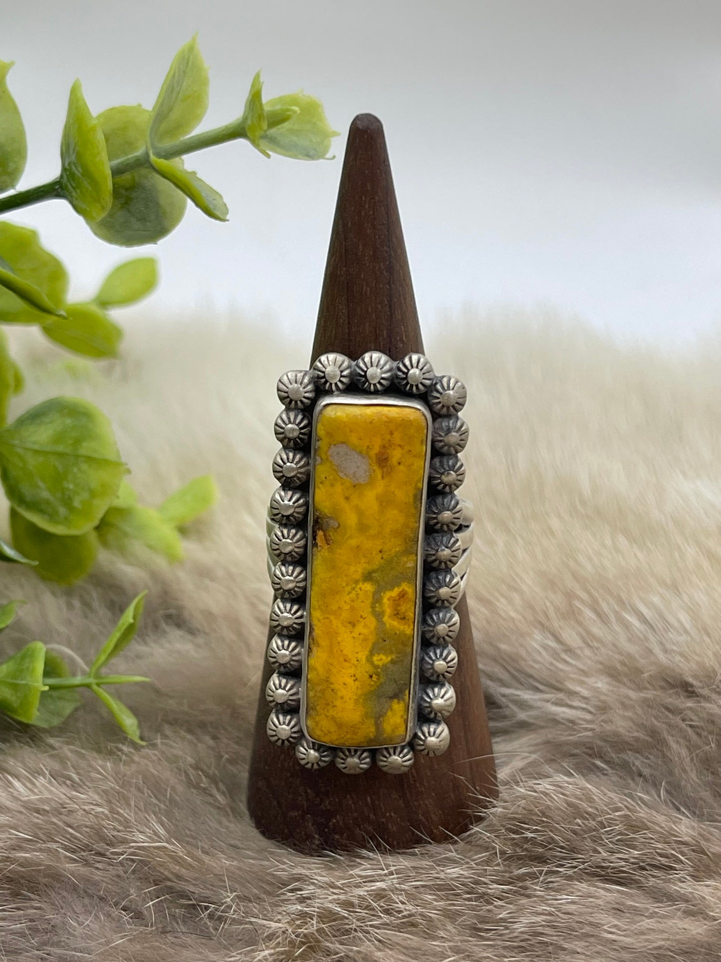 10.0 Bumblebee Jasper Rectangle Ring