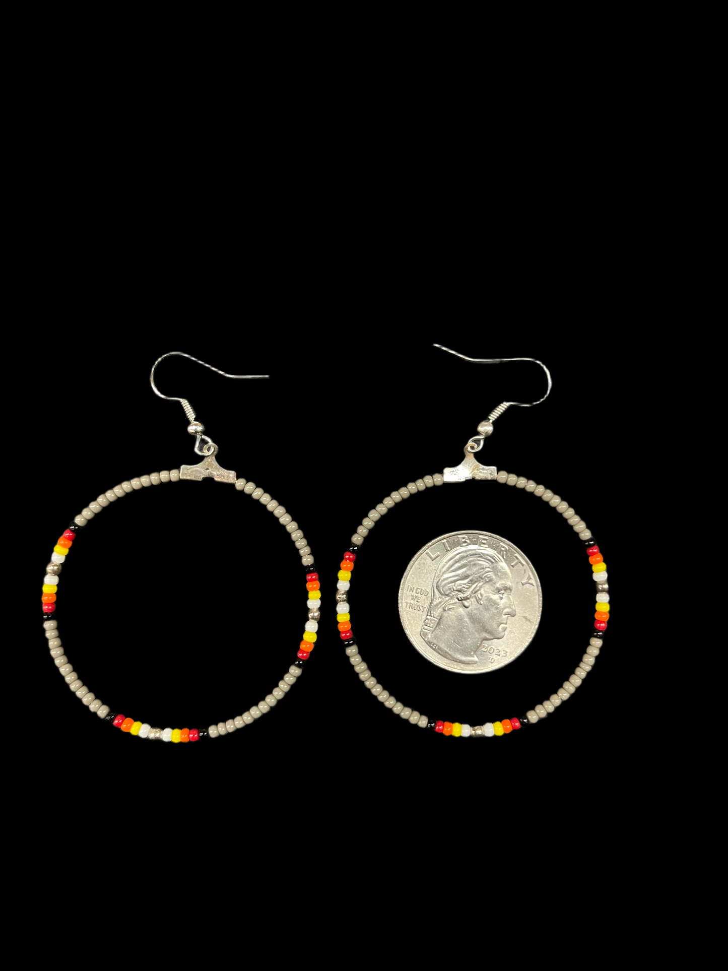 Seed Bead Hoops on Hook Earrings