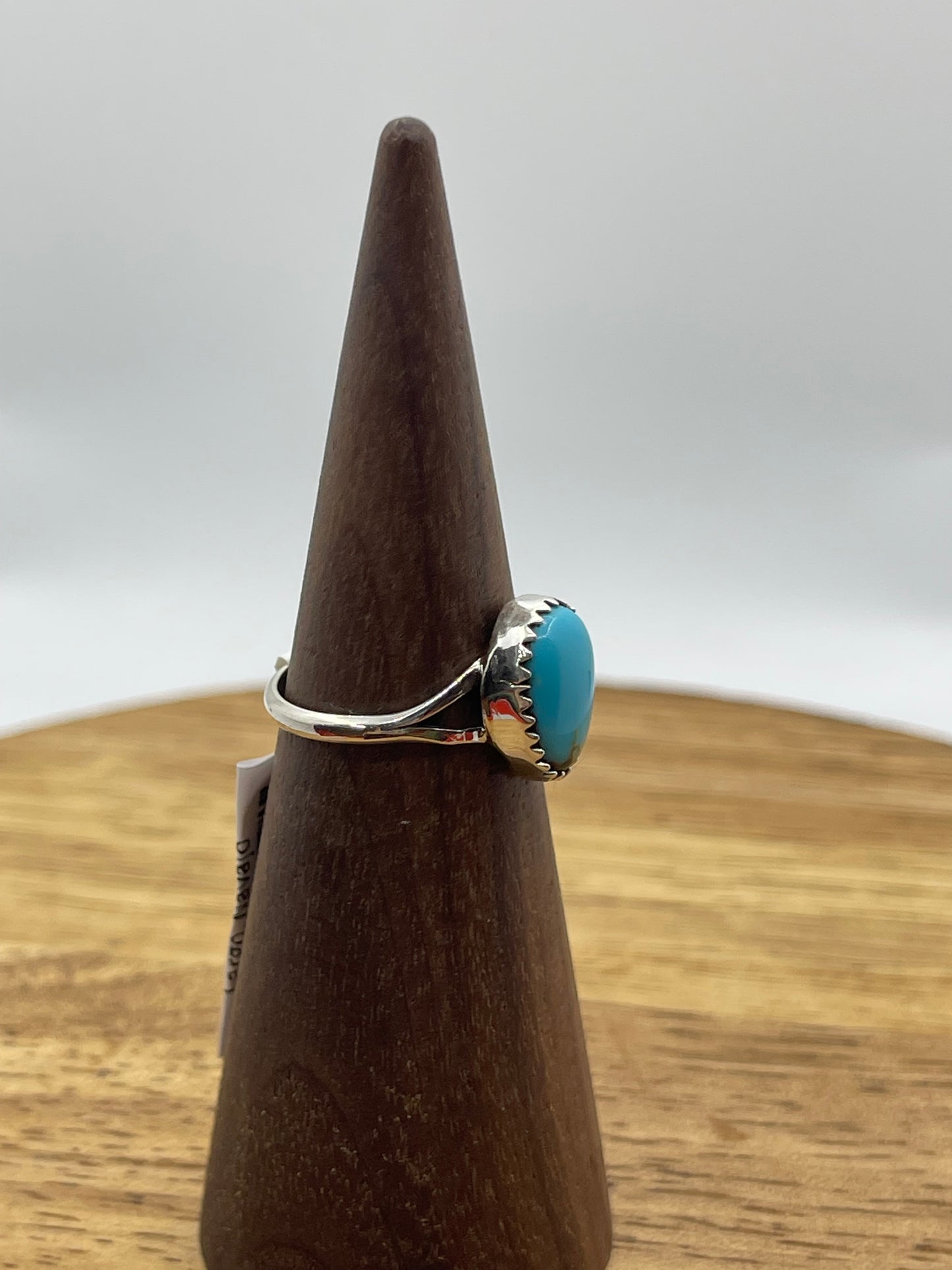 8.0 Blue Turquoise Ring by Letricia Largo, Navajo