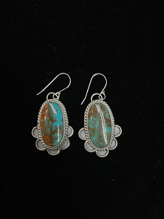 Thunderbird Turquoise Dangle Earrings by Terrell Nez, Sr., Navajo