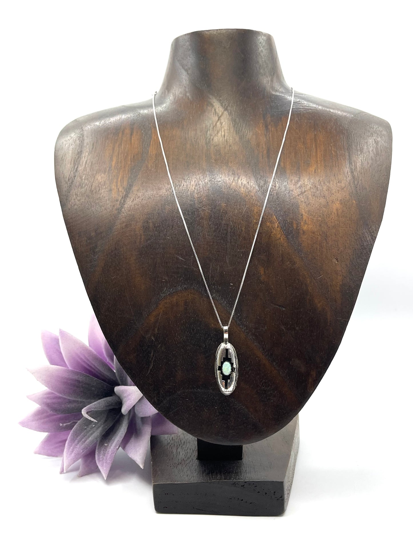 18" White Opal Shadowbox Necklace