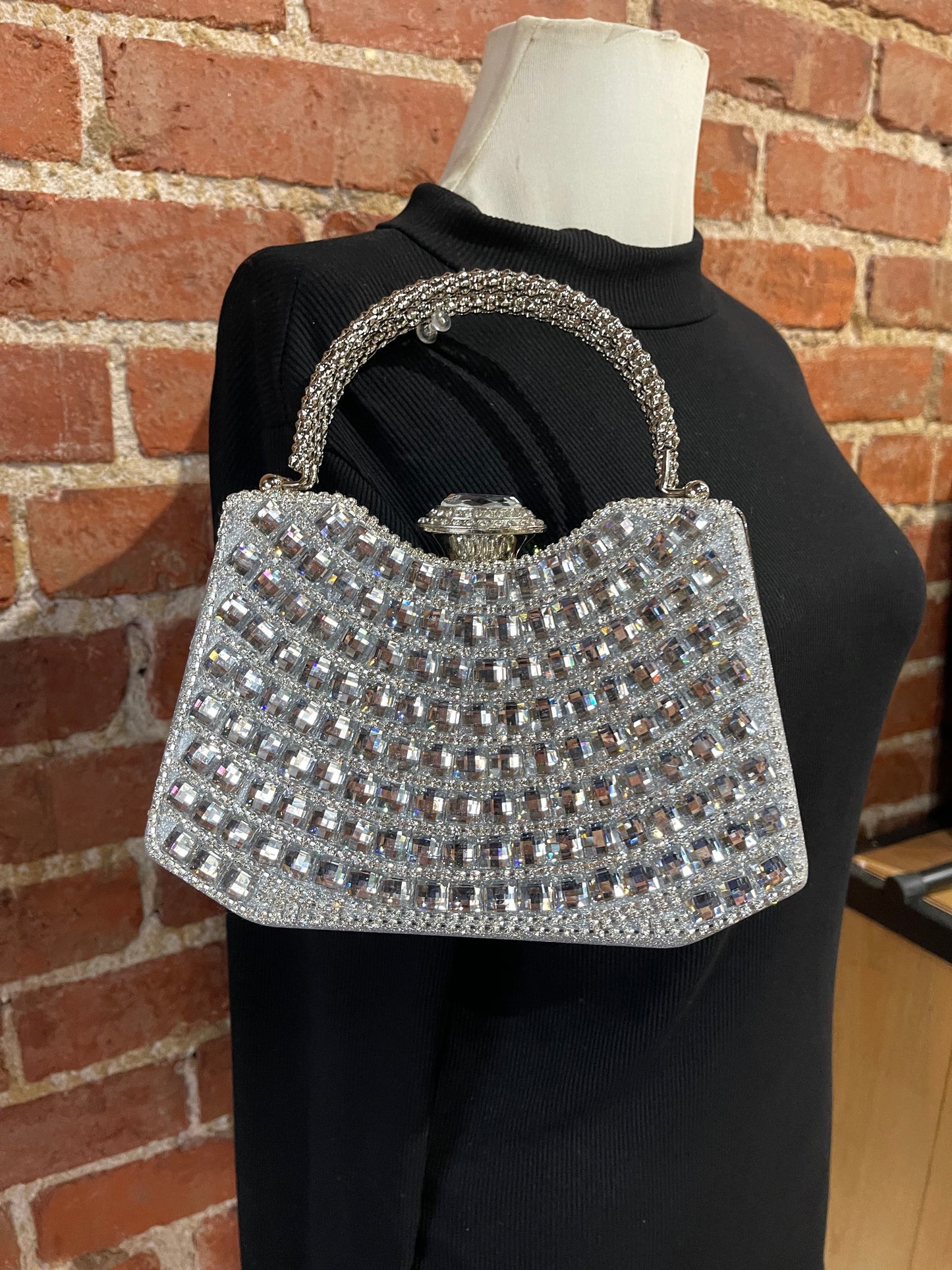 Diamond and Glitter Purse Silver & Gold