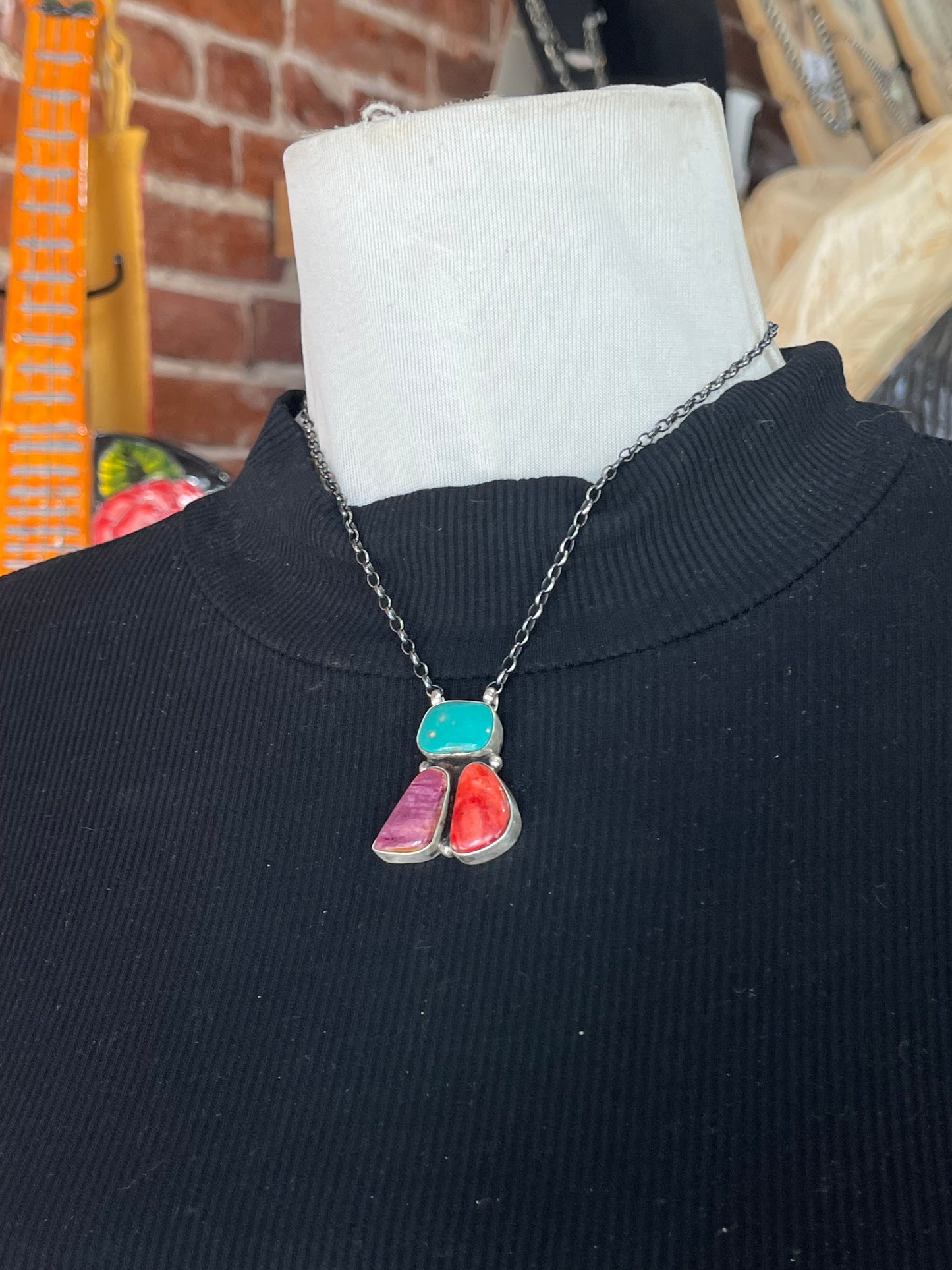 16" Sonoran Gold Turquoise Necklace by Donovan Skeets, Navajo