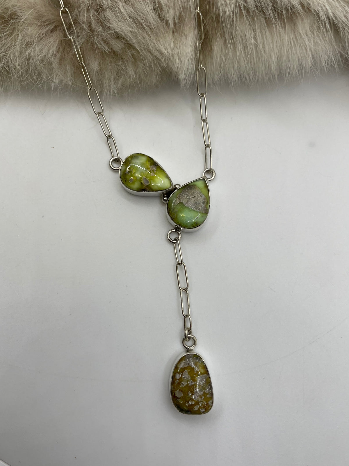 18" 3 Stone Palomino Turquoise Necklace
