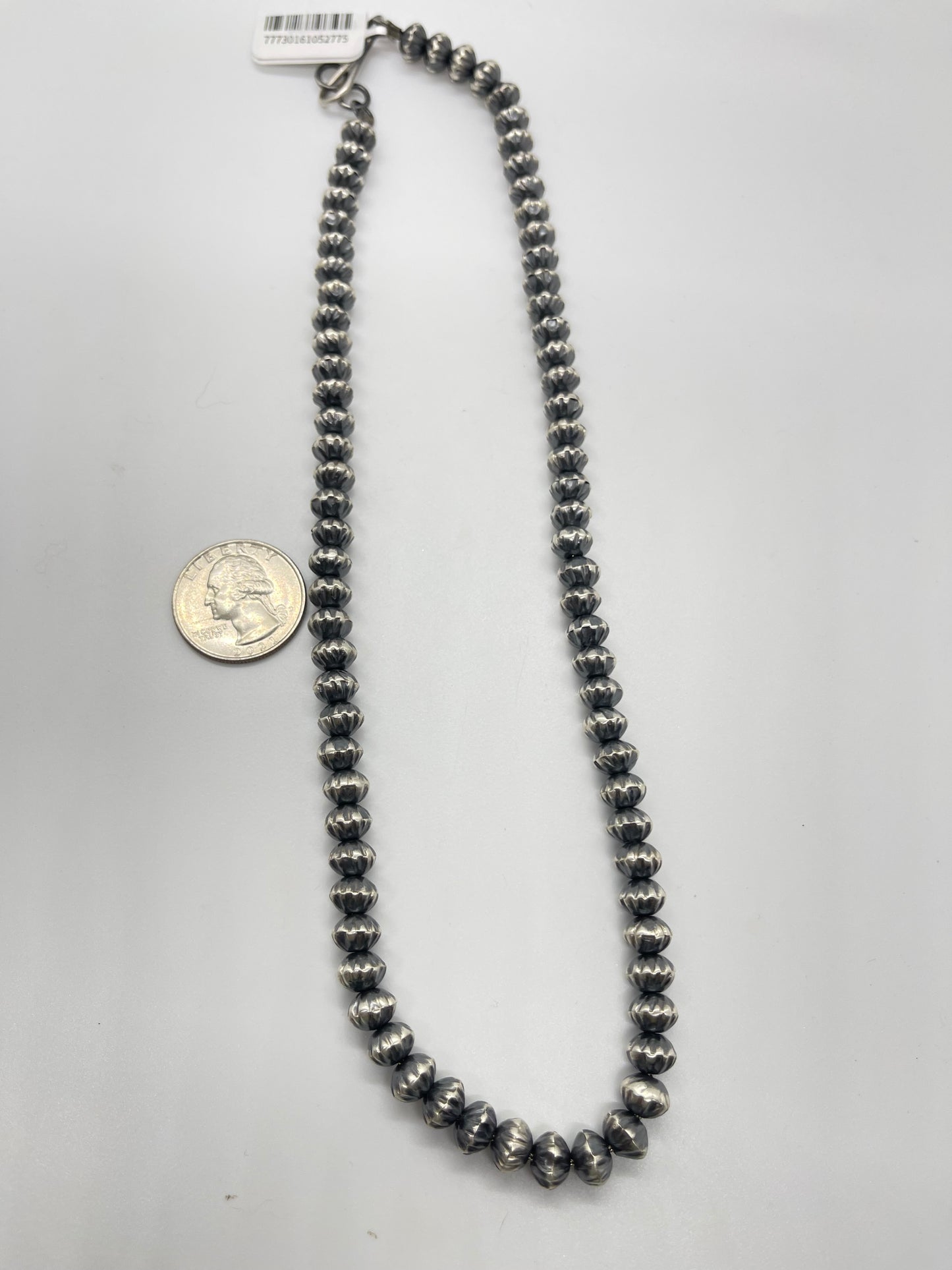 20" 8mm Handmade Navajo Pearls Necklace and Dangle Earrings Set by Crystal Hailey, Navajo