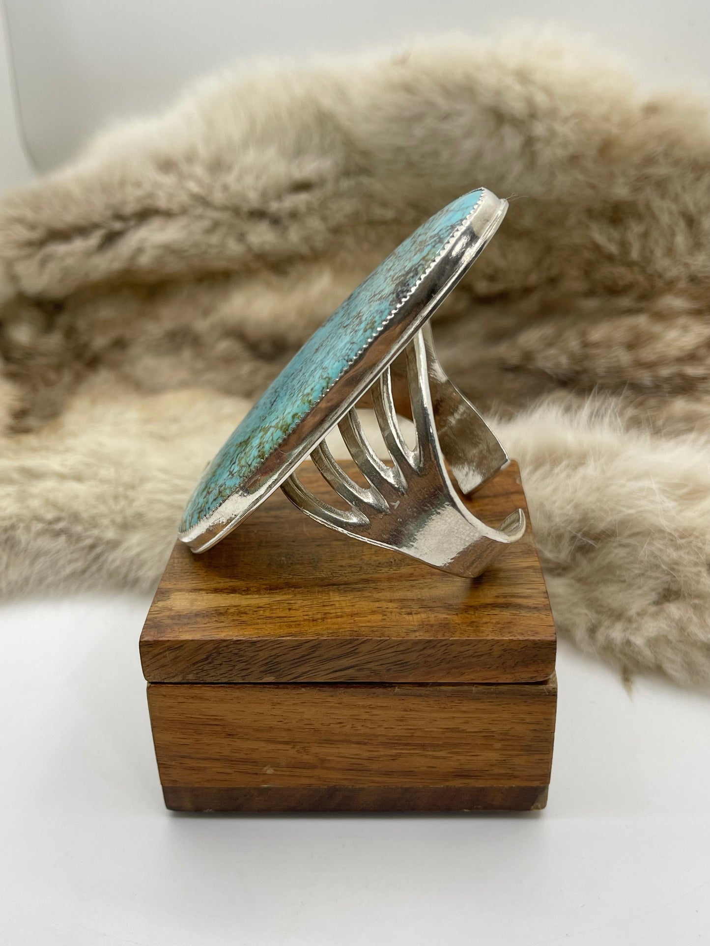 #8 Turquoise Cuff by Carrie Cannon, Kiowa