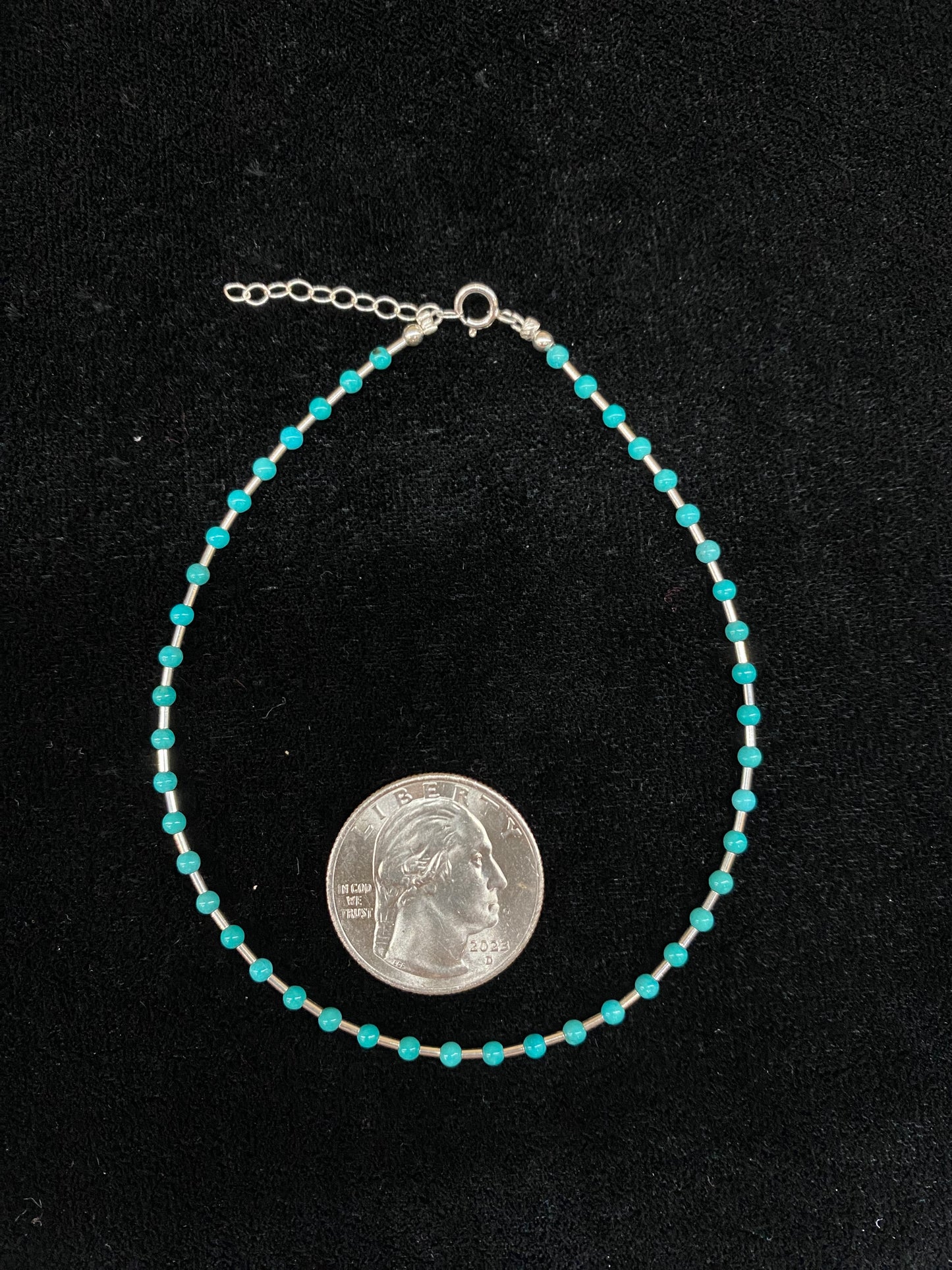 Turquoise and Sterling Silver Anklet