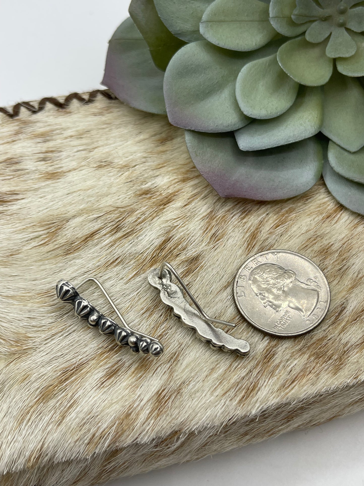 Sterling Silver Ear Crawler Climber by Irvin Tsosie, Navajo