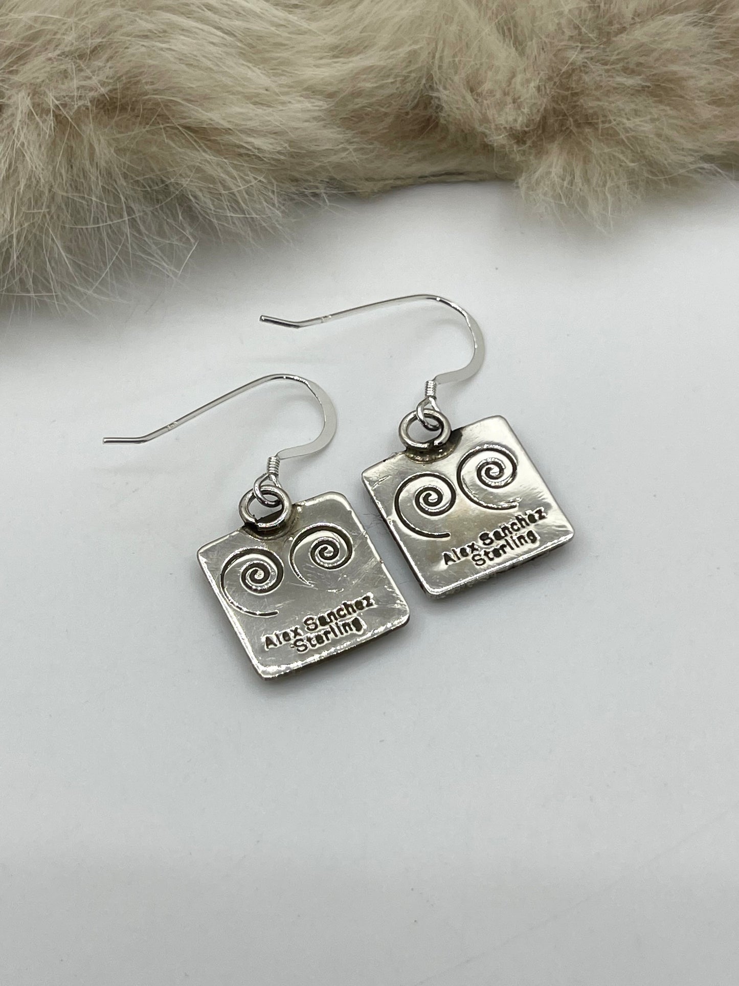 Bear Hook Earrings by Alex Sanchez, Navajo