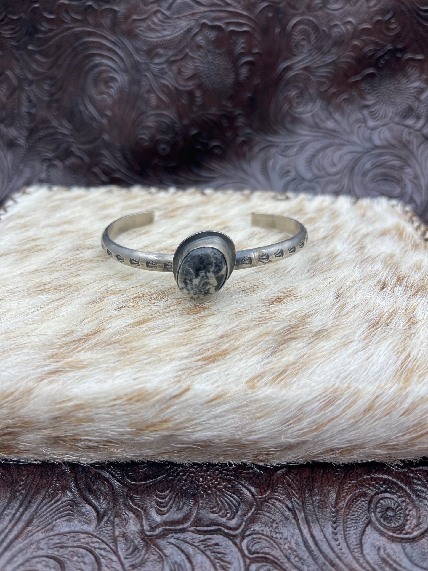 Adjustable White Buffalo Cuff Bracelet