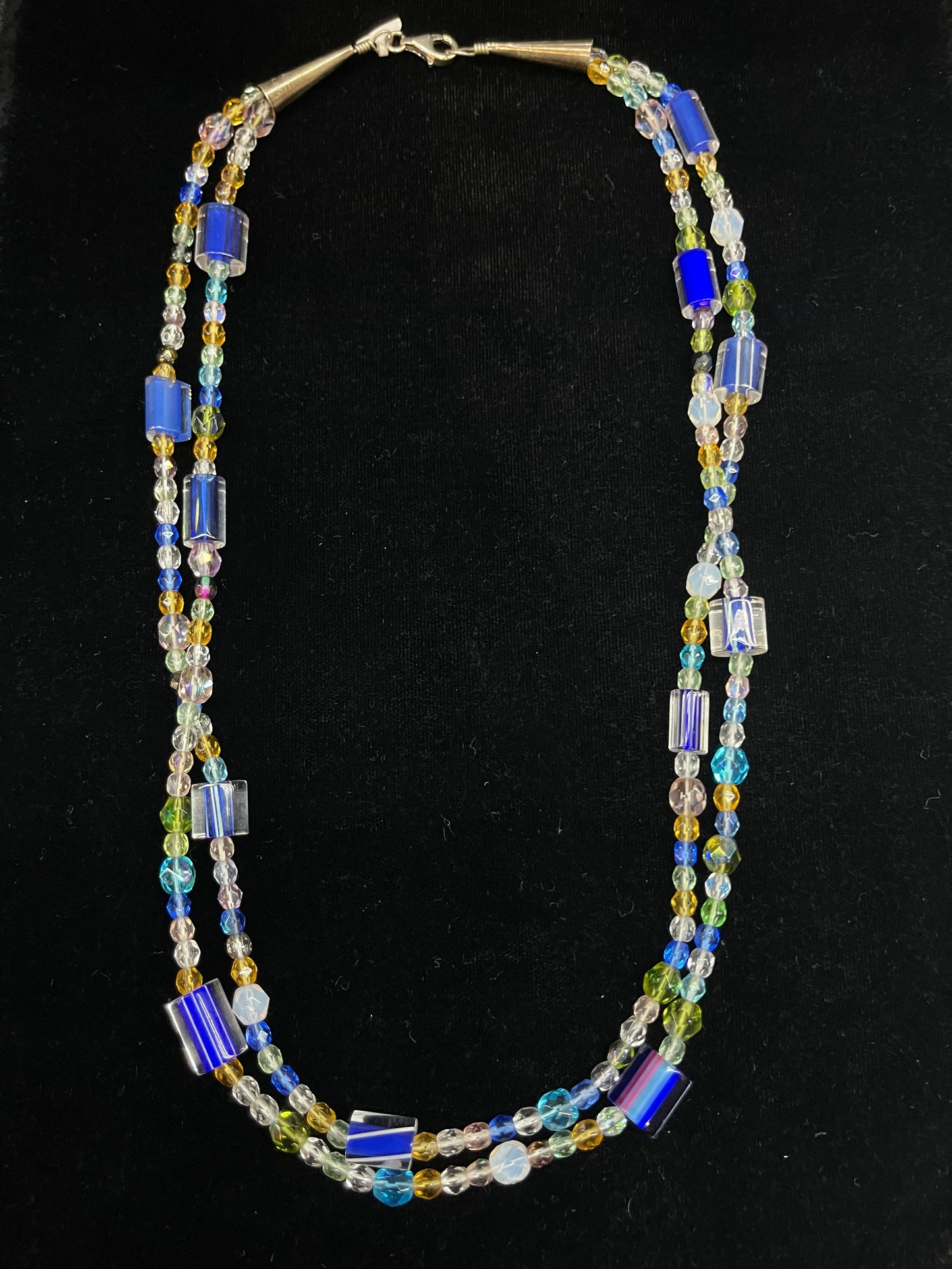 2 Strand Glass Bead Multicolor Necklace