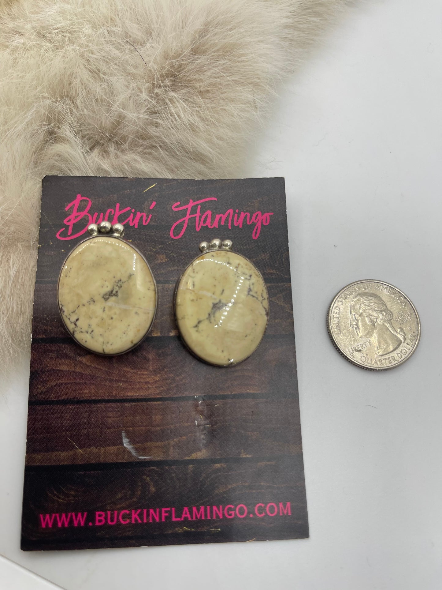 Jasper Clip on Earrings by Abeyta, Navajo