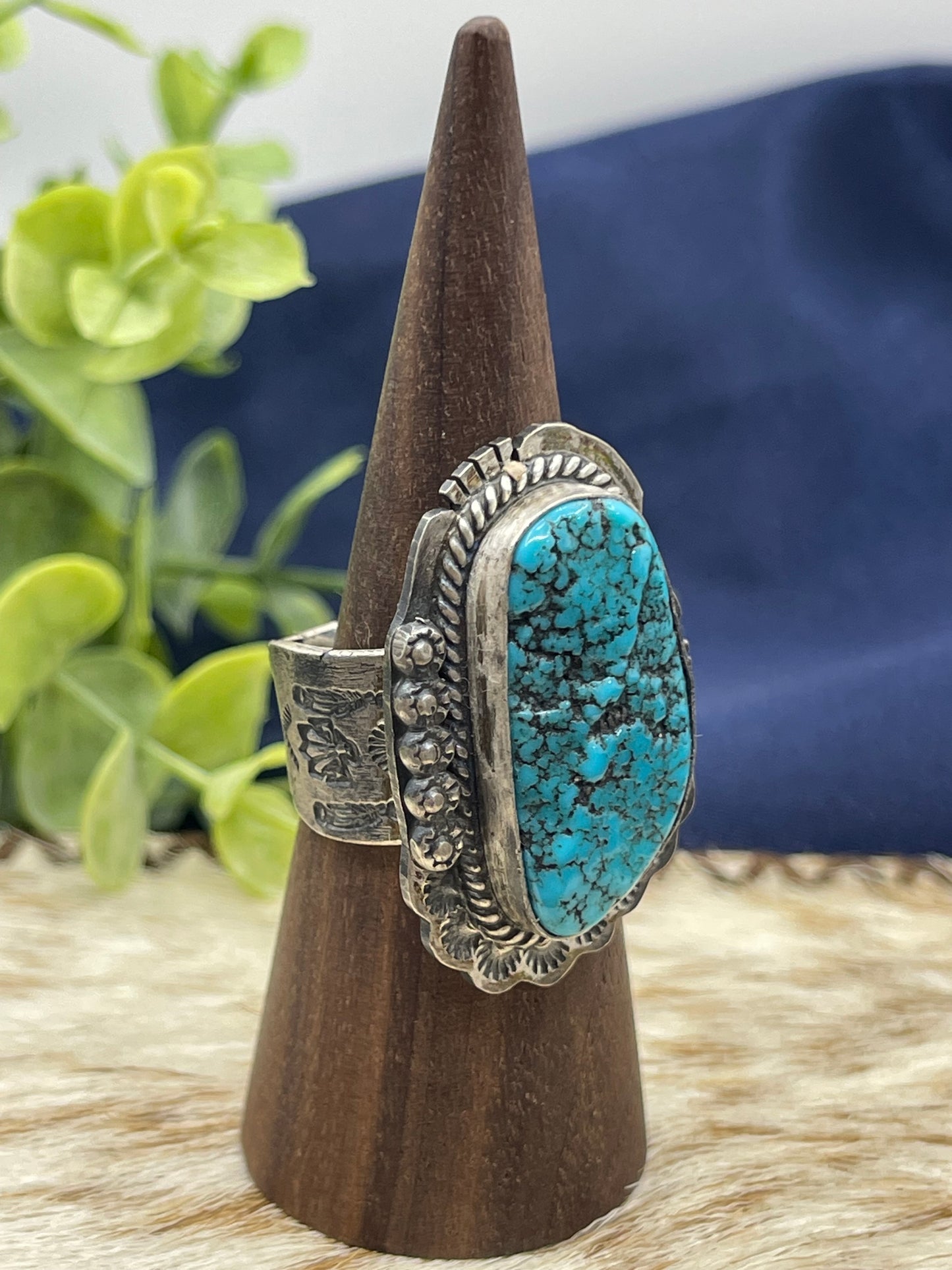 10.0 Turquoise Ring by John Nelson, Navajo
