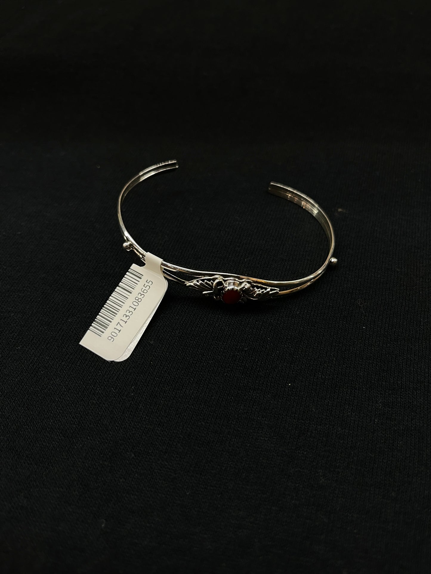 5 3/4"-7" Red Coral Cuff by Judy Largo, Navajo