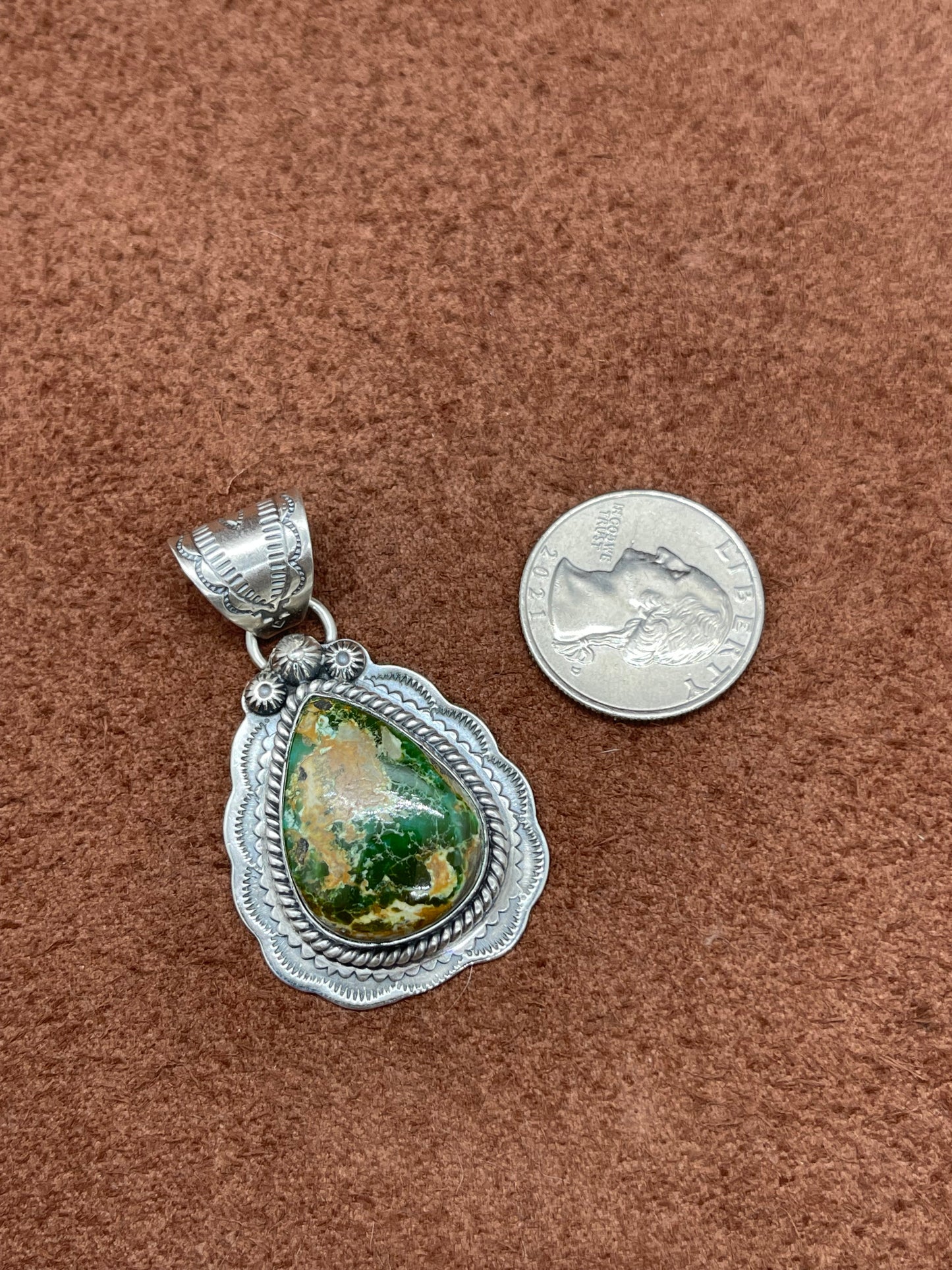 Royston Turquoise Teardrop Pendant with a 7.6mm Bale