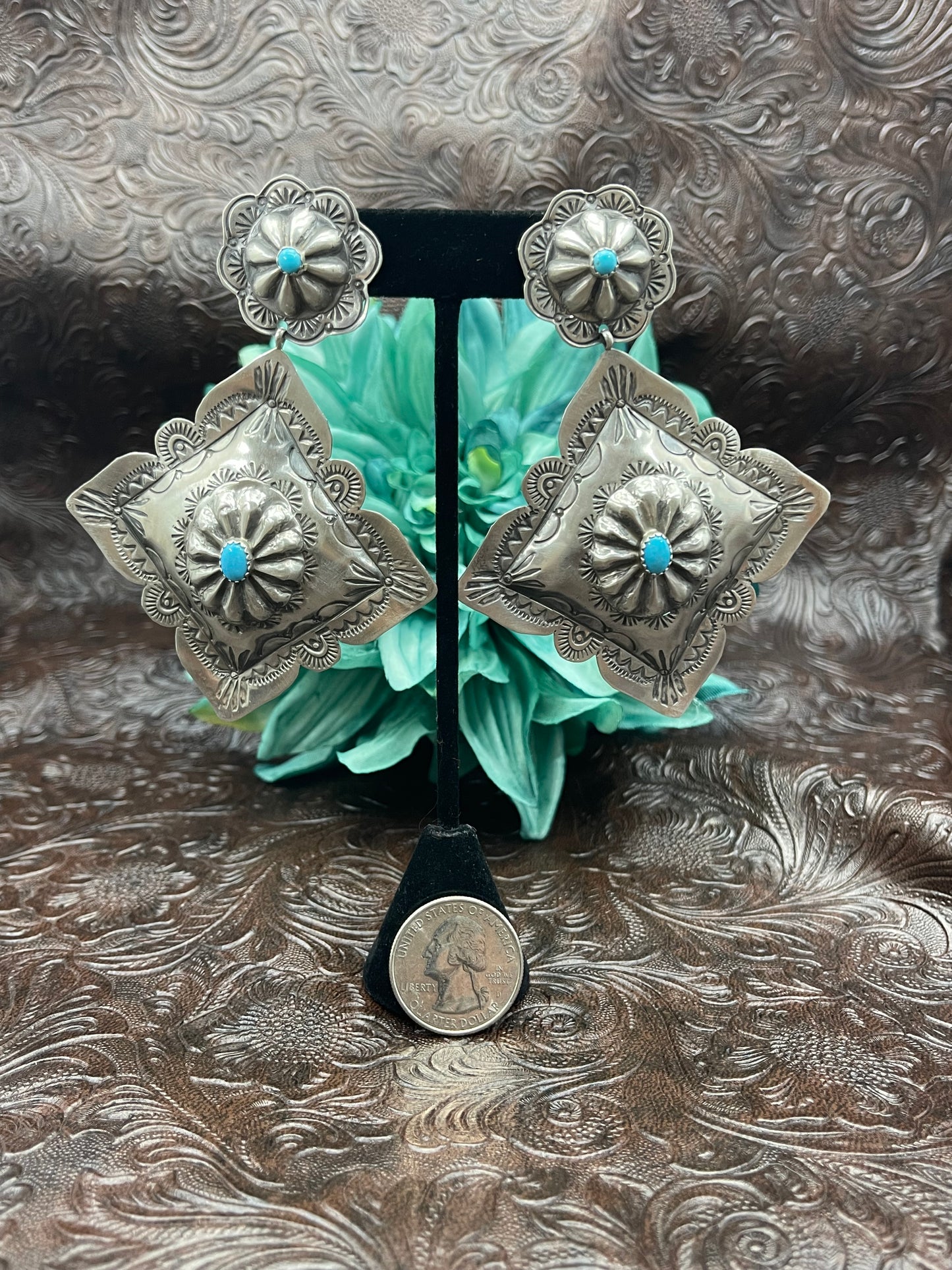 Giant Pillow Concho Earrings