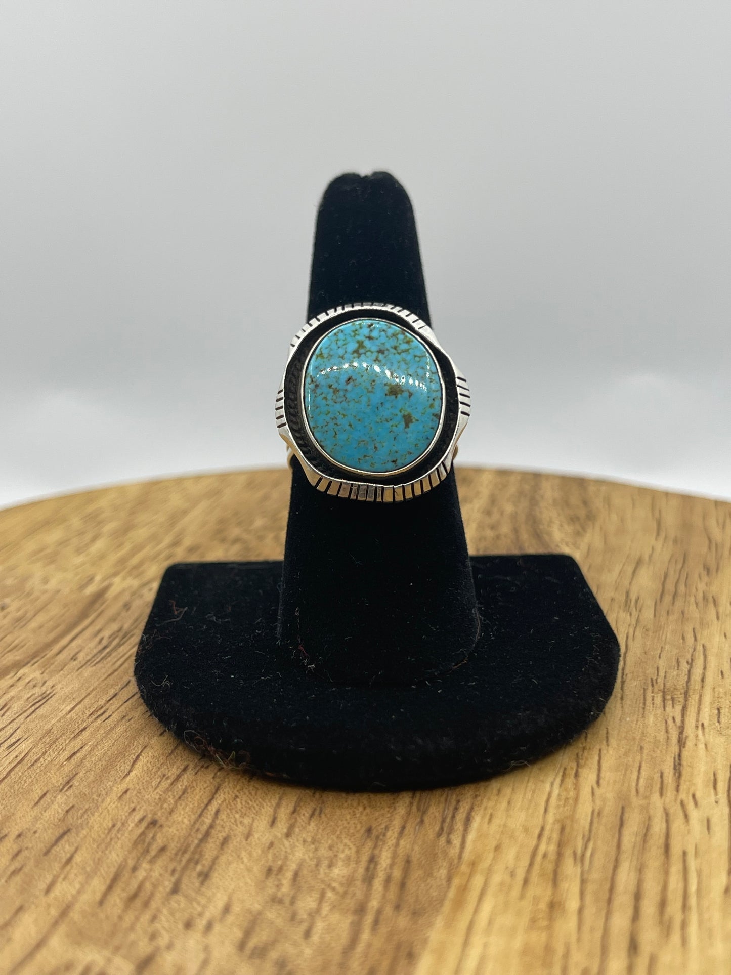 8.0 Round Kingman Turquoise Ring