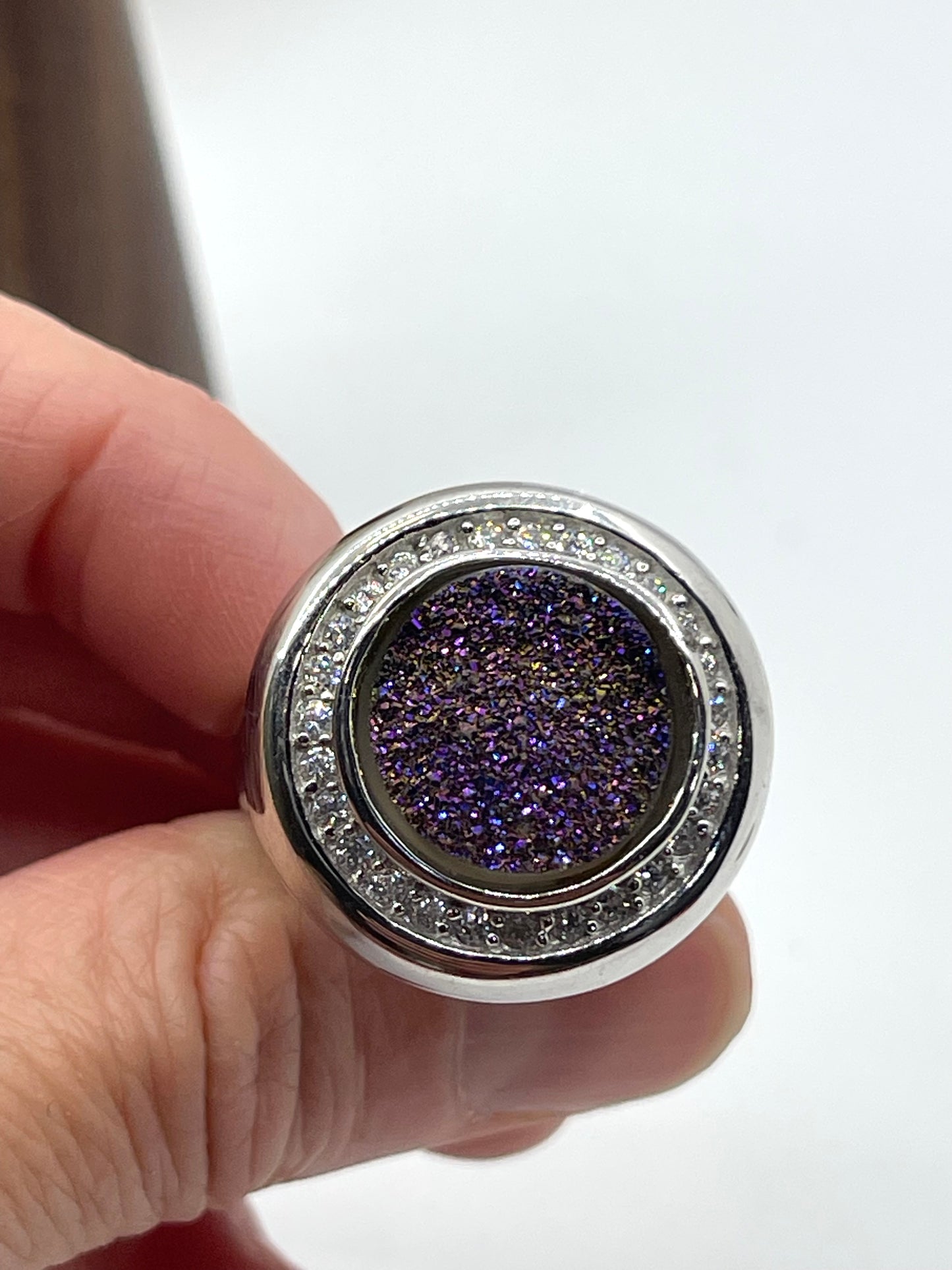 9.0 Purple Druzy Ring