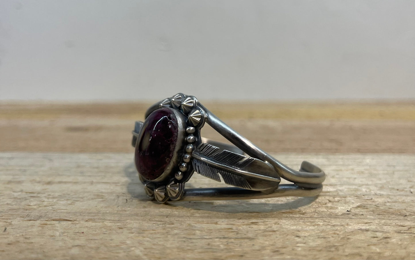 Purple Spiny Oyster Shell Cuff by Calvin Delgarito, Navajo