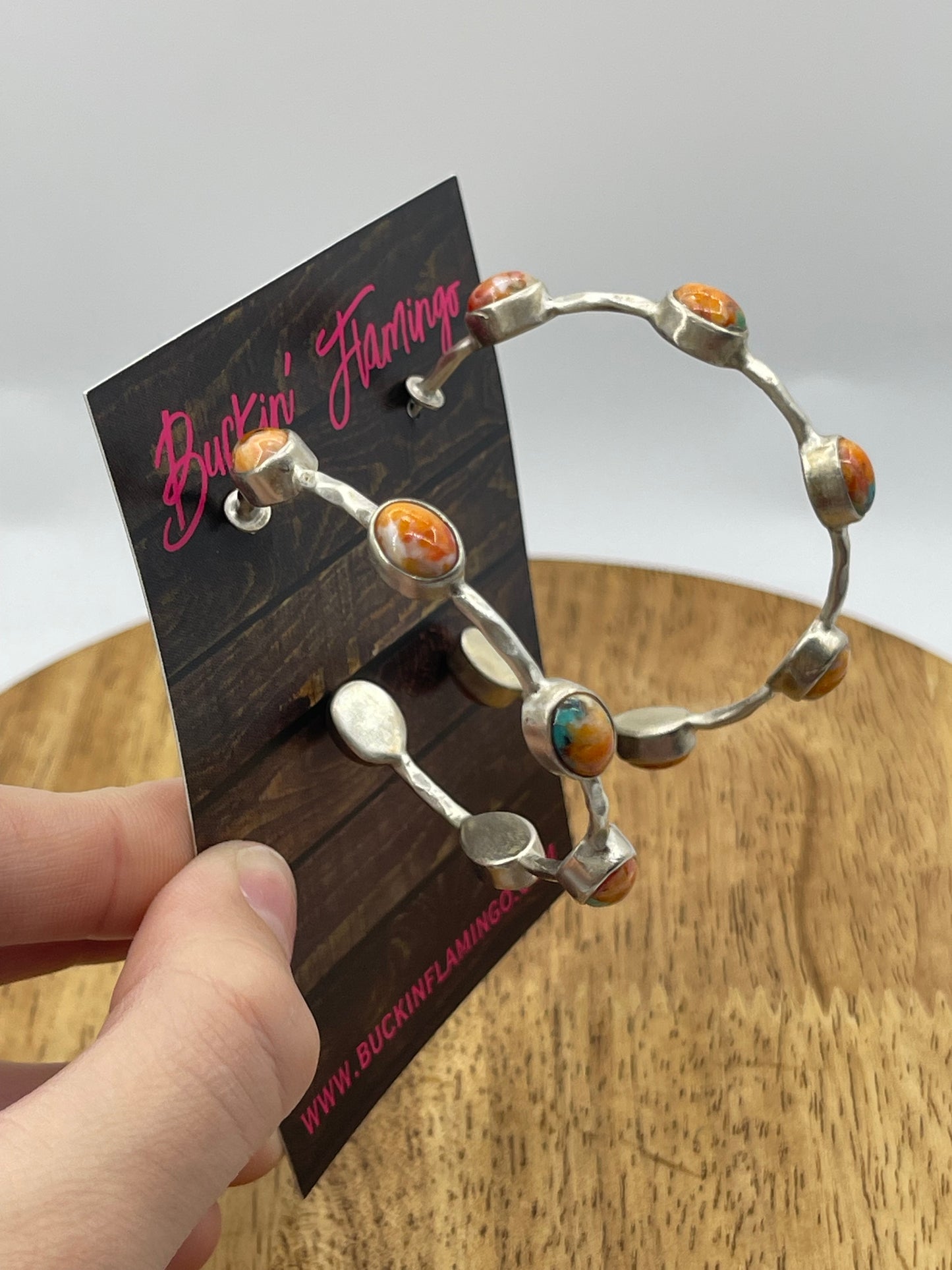 Orange Crush Post Hoop Earrings