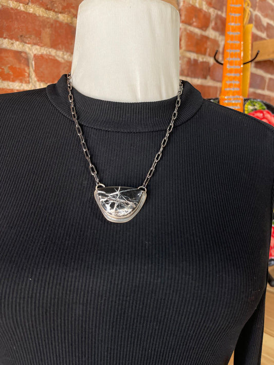 18" White Buffalo Paperclip Chain Necklace by Zia