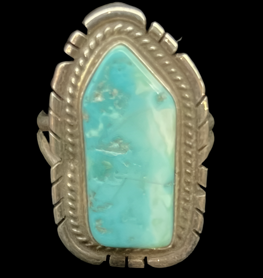 6.5 Sonoran Blue Turquoise Ring by Peggy Skeets, Navajo