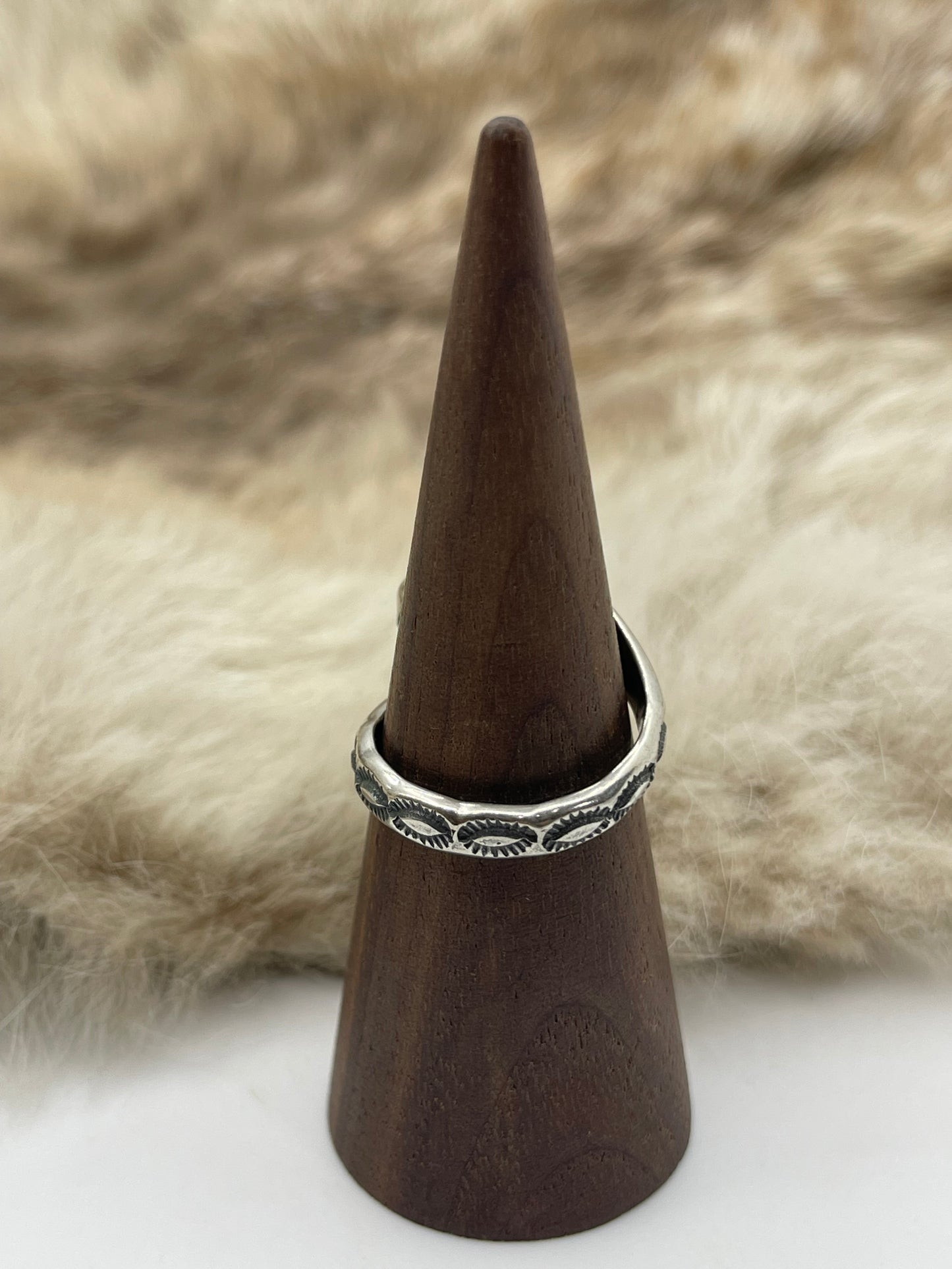 7.0 4 Stone Semi-Adjustable Ring by Thomas Yazzie, Navajo