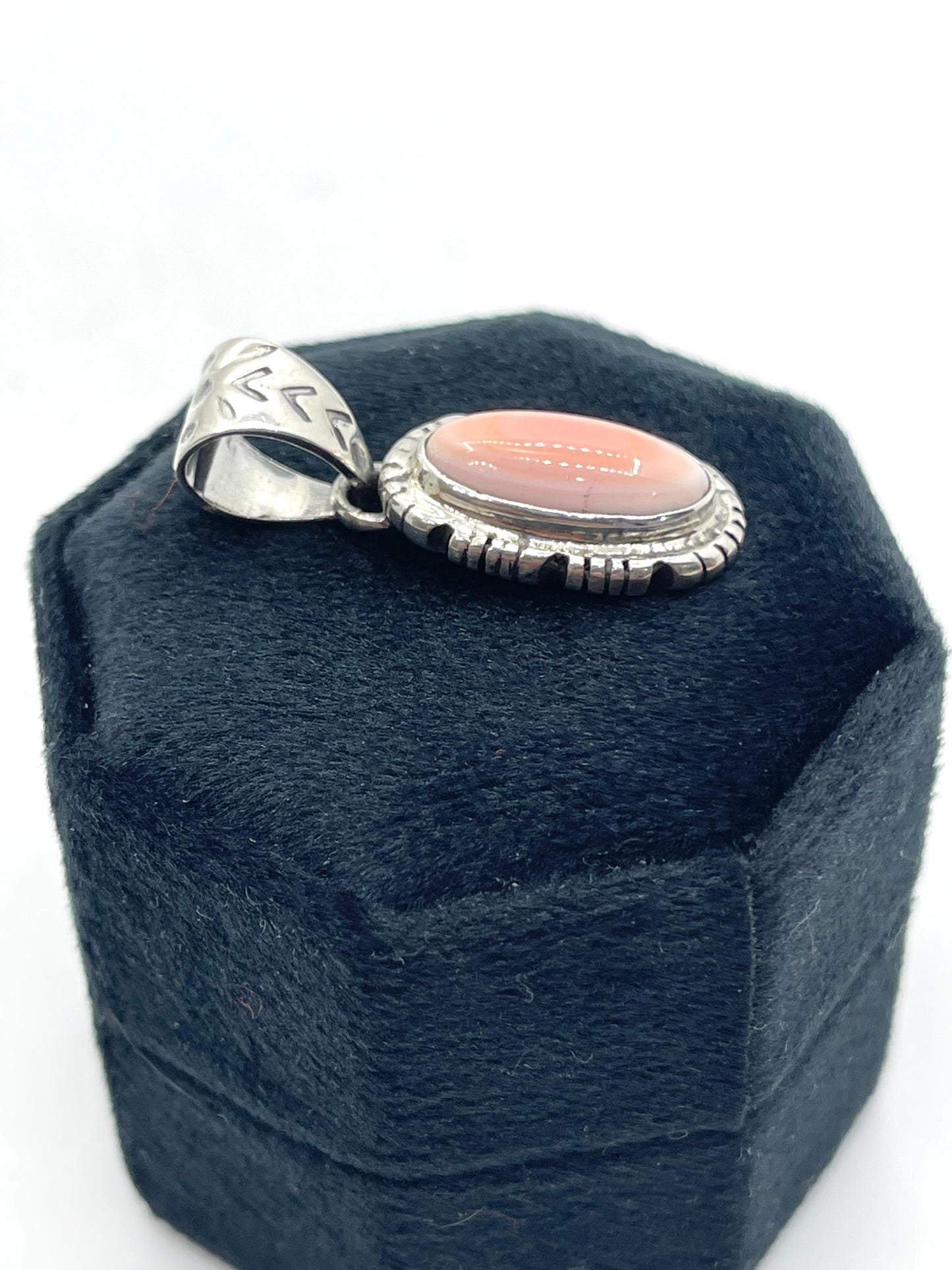 Pink Conch Shell Oval Shaped Pendant